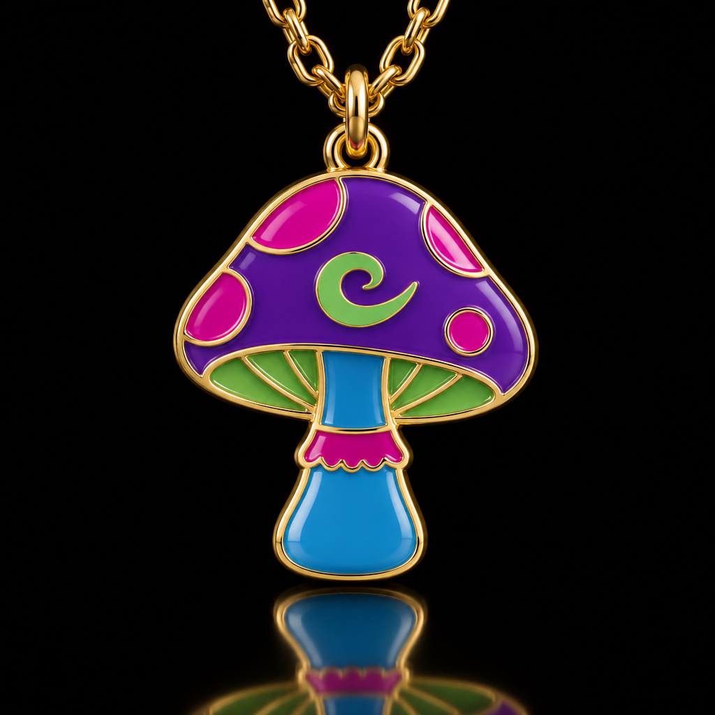 Purple blue shroom water bottle design