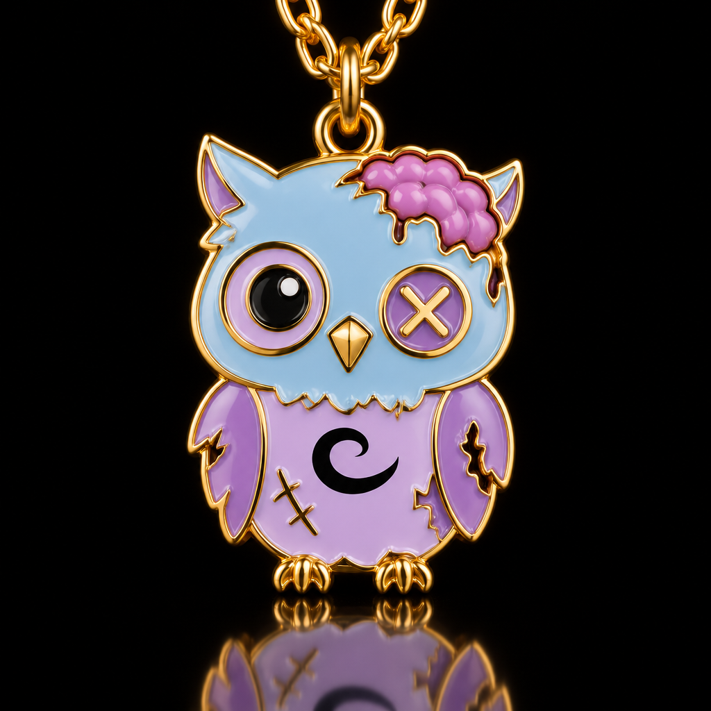 Zombie owl water bottle design