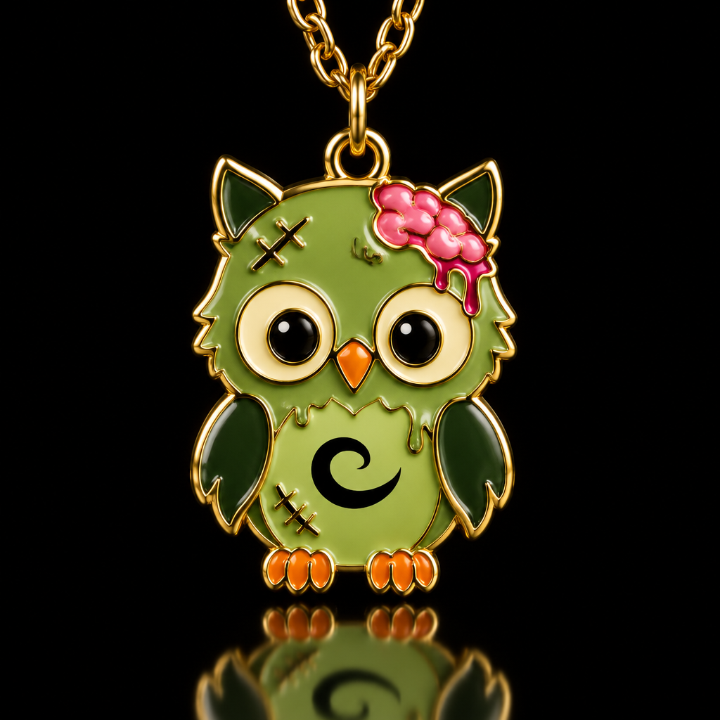 Zombie owl water bottle design