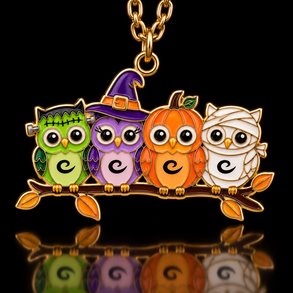 Halloween owls water bottle design