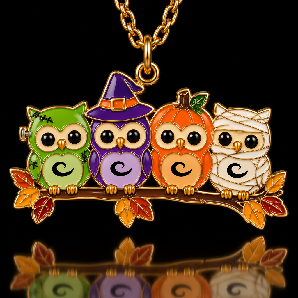 Halloween owls water bottle design