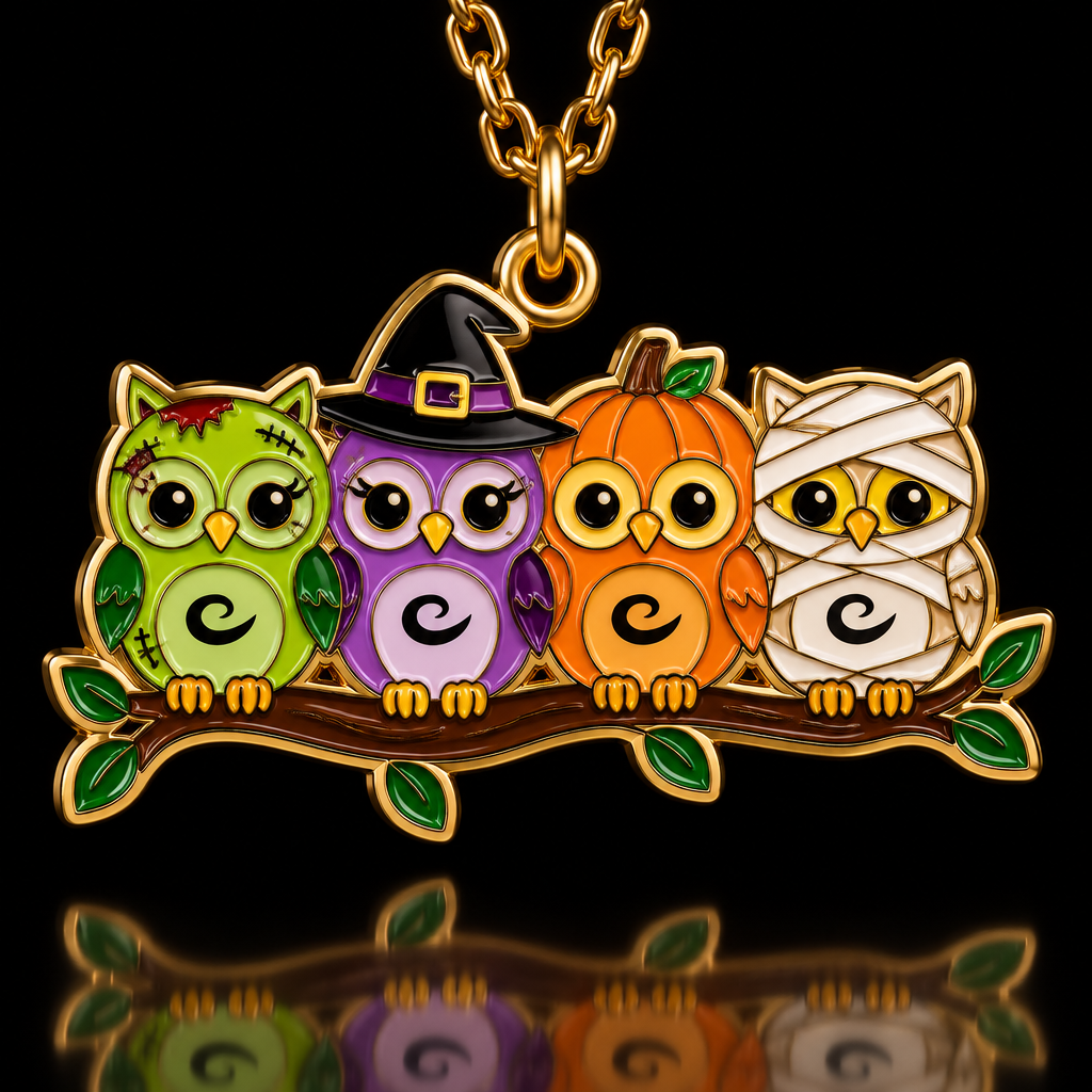 Halloween owls water bottle design