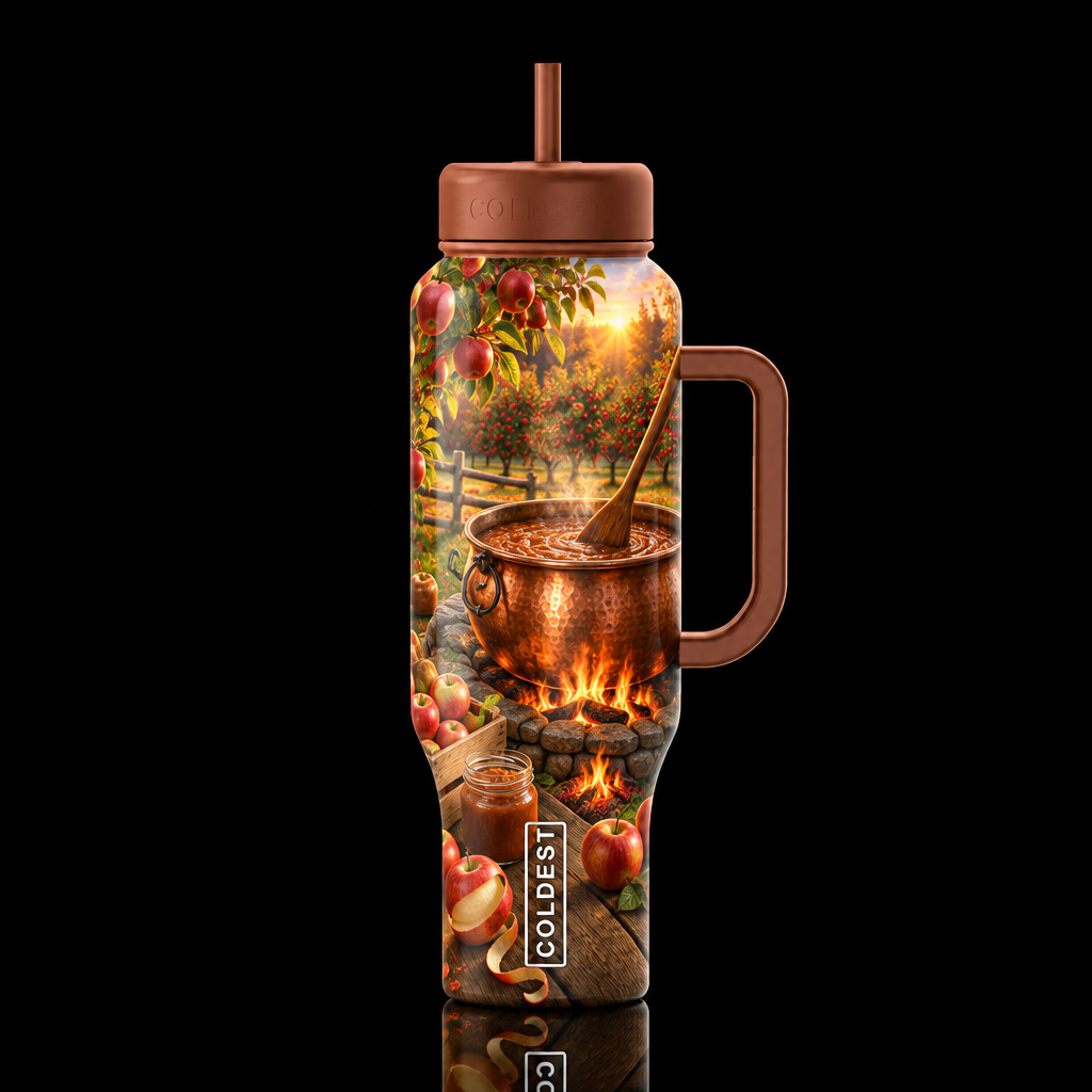 Apple butter day at the orchard water bottle design