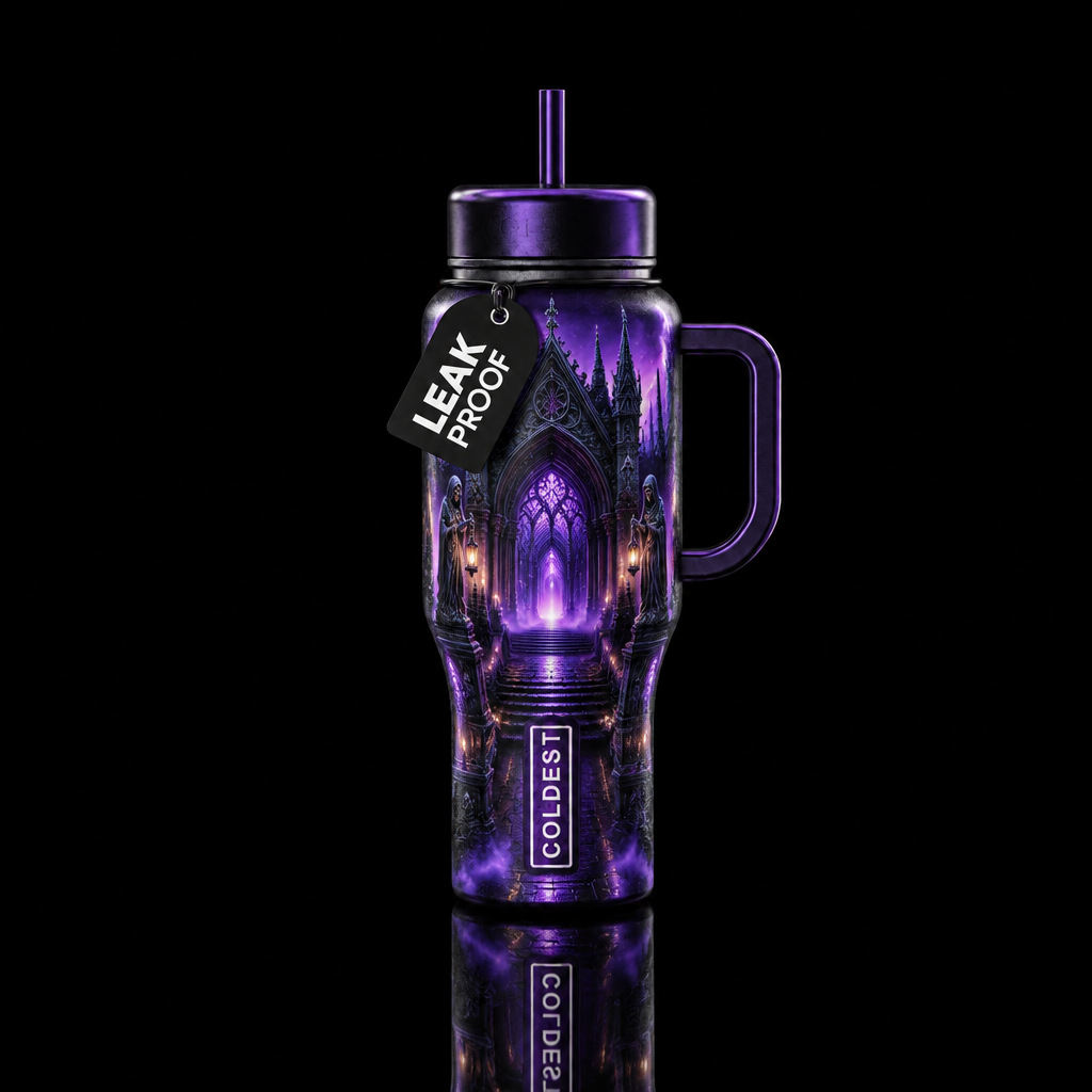 Gothic crypt water bottle design