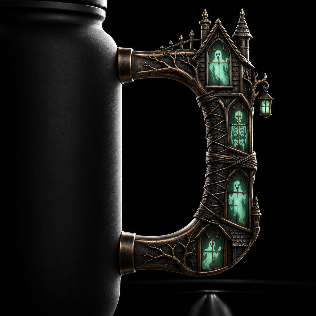 Glowie haunted water bottle design