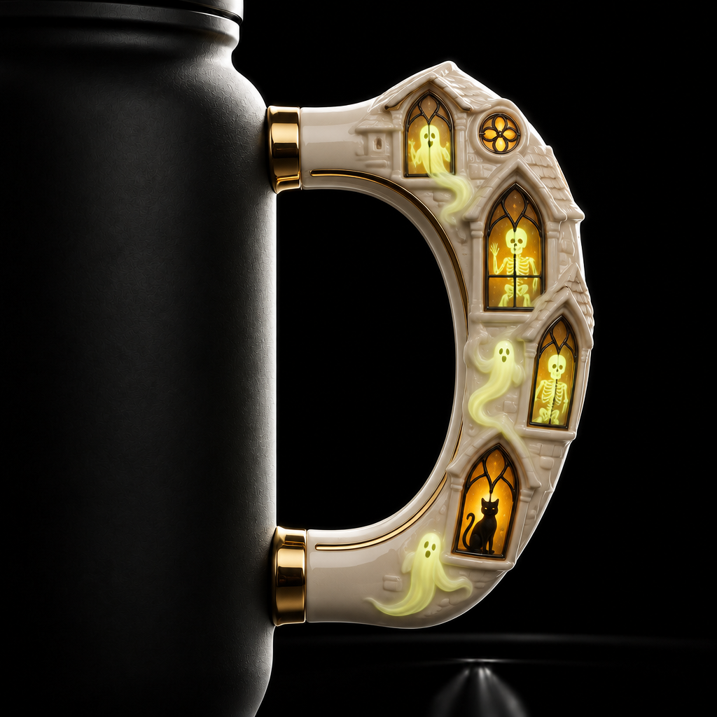 Haunted house water bottle design