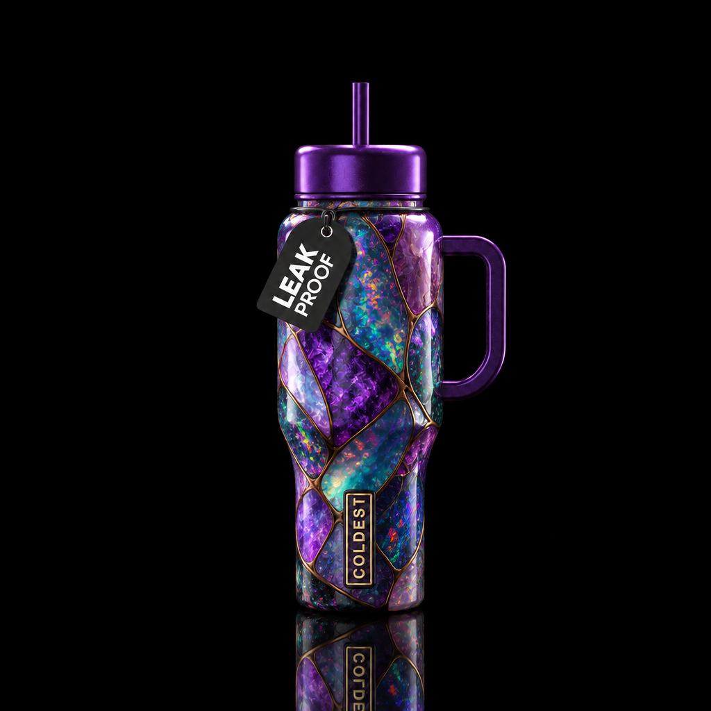 Amethyst black opal water bottle design
