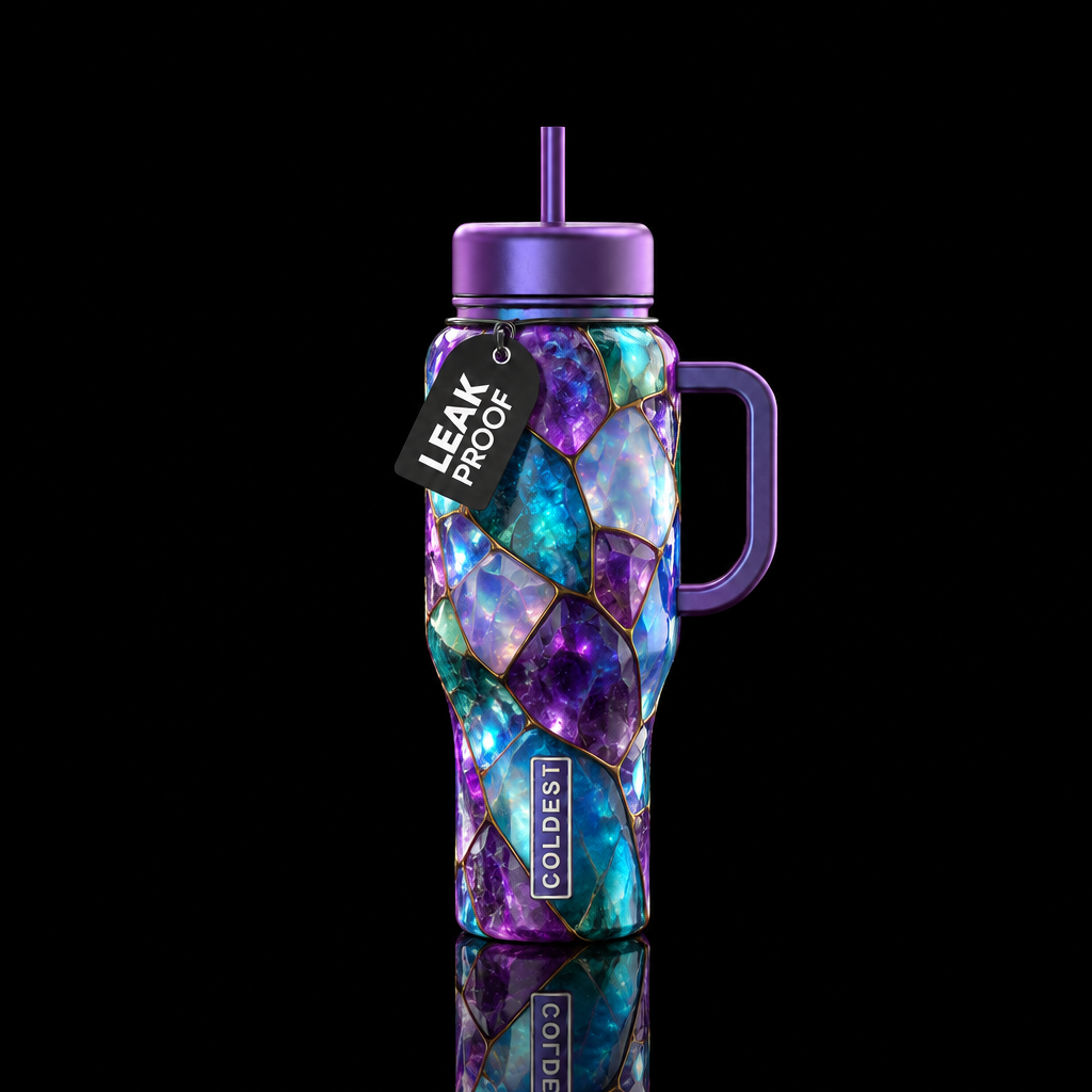 Amethyst apatite, opal water bottle design