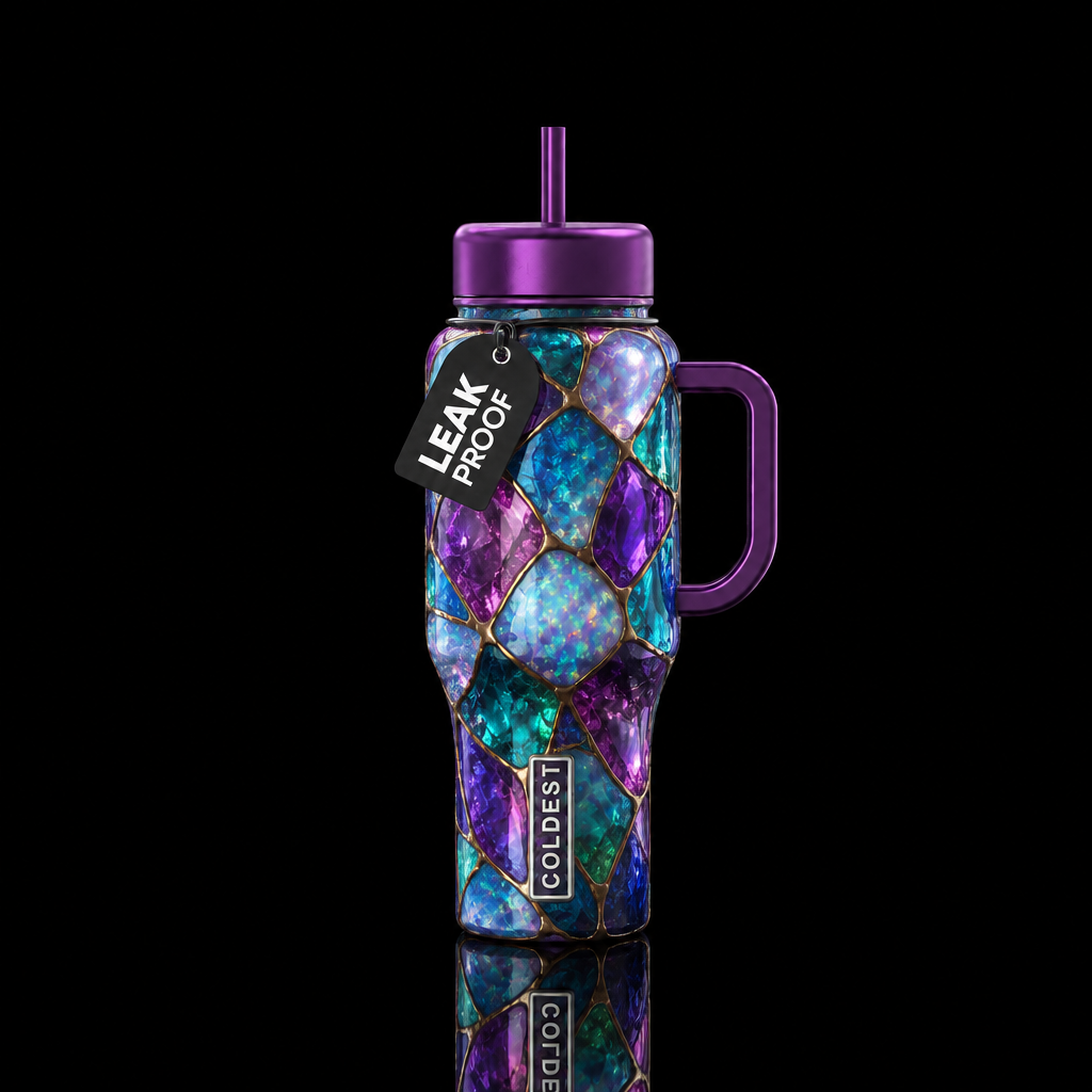 Amethyst opal alexandrite apatite water bottle design