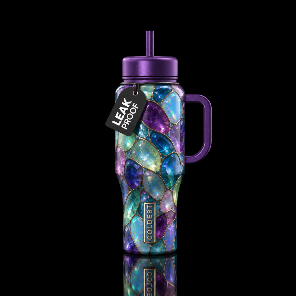 Amethyst prehnite water bottle design