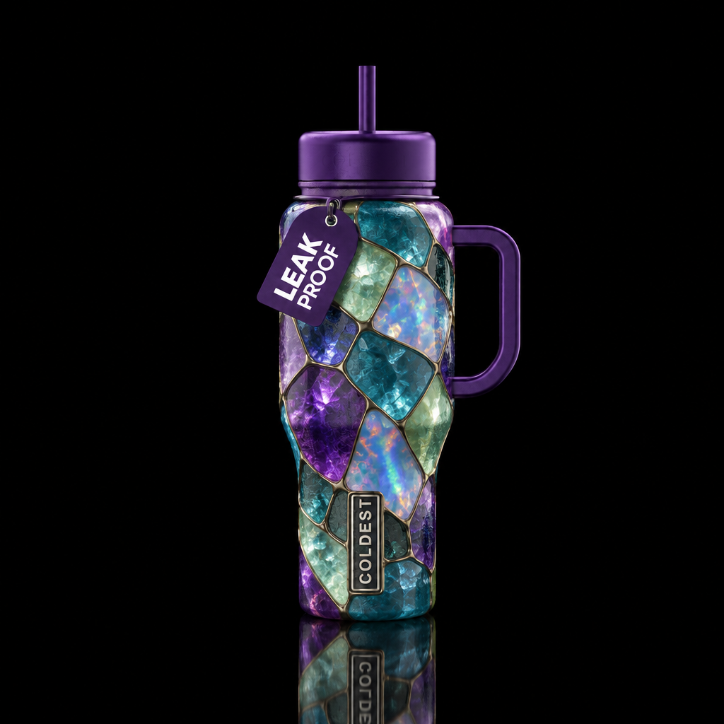 Apatite prehnite water bottle design