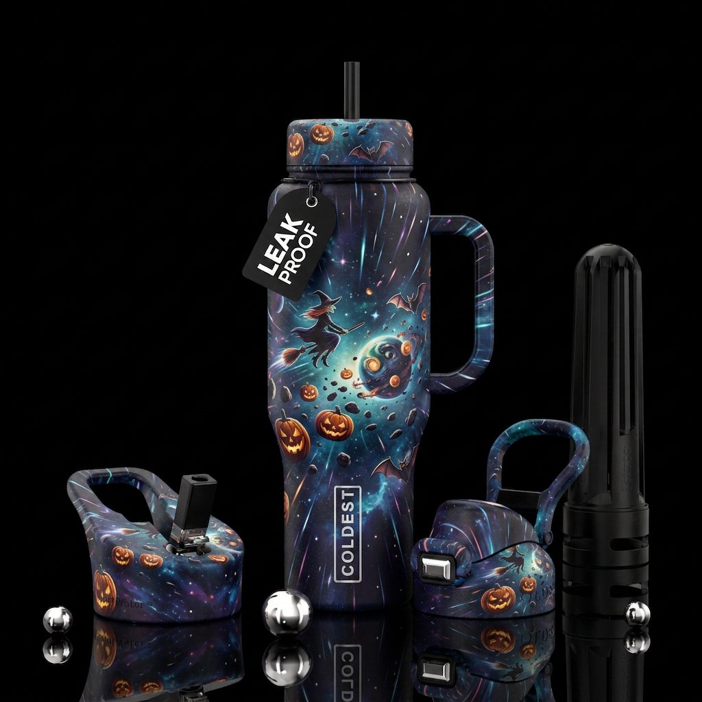 Witches pumpkins water bottle design