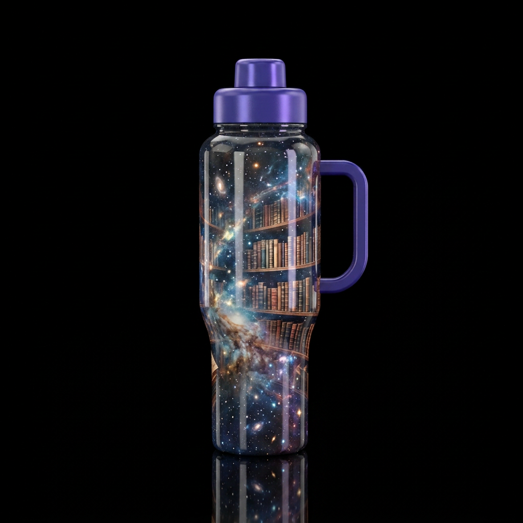 Space library water bottle design