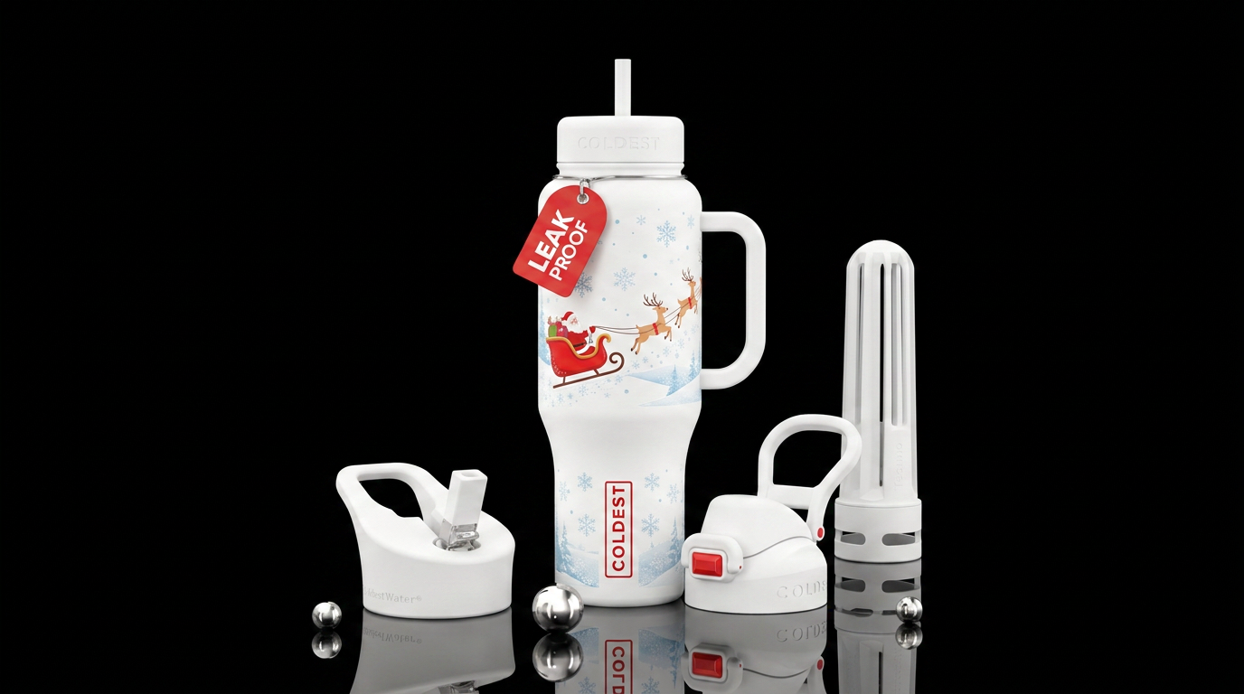 Christmas sleigh water bottle design
