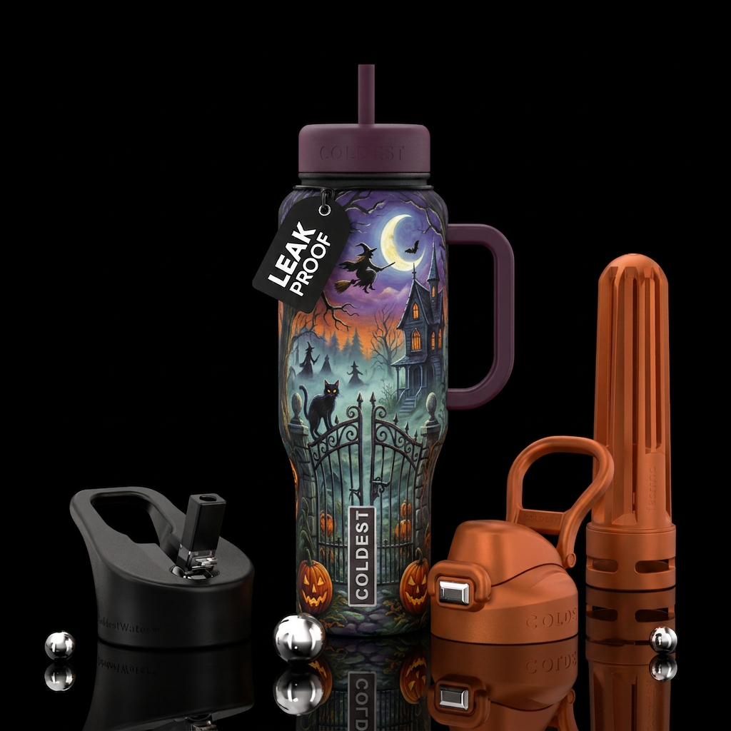 Halloween night water bottle design