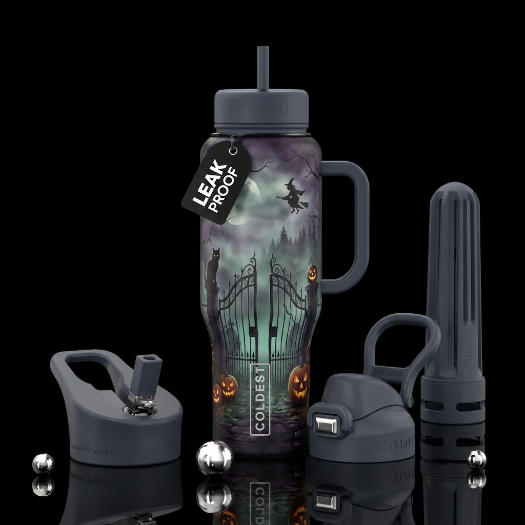 Halloween nights water bottle design