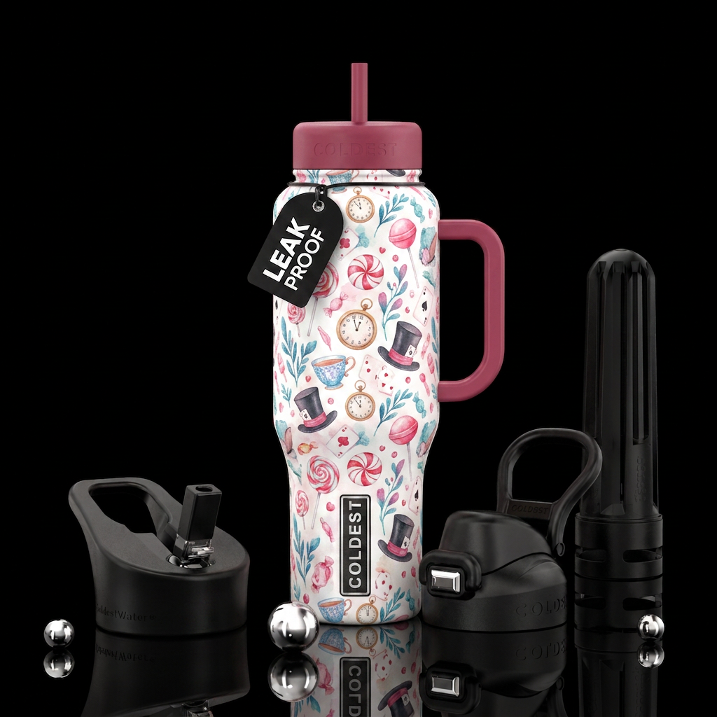 Alice in candy land 4 water bottle design