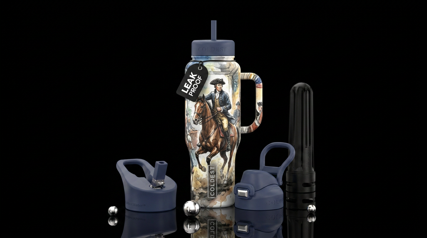 American revolution water bottle design