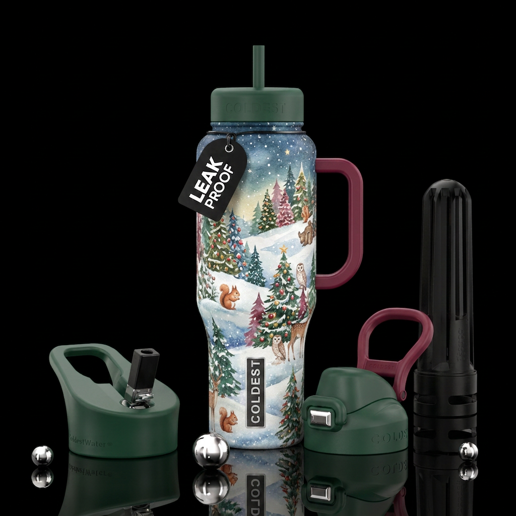 Winter wonderland water bottle design