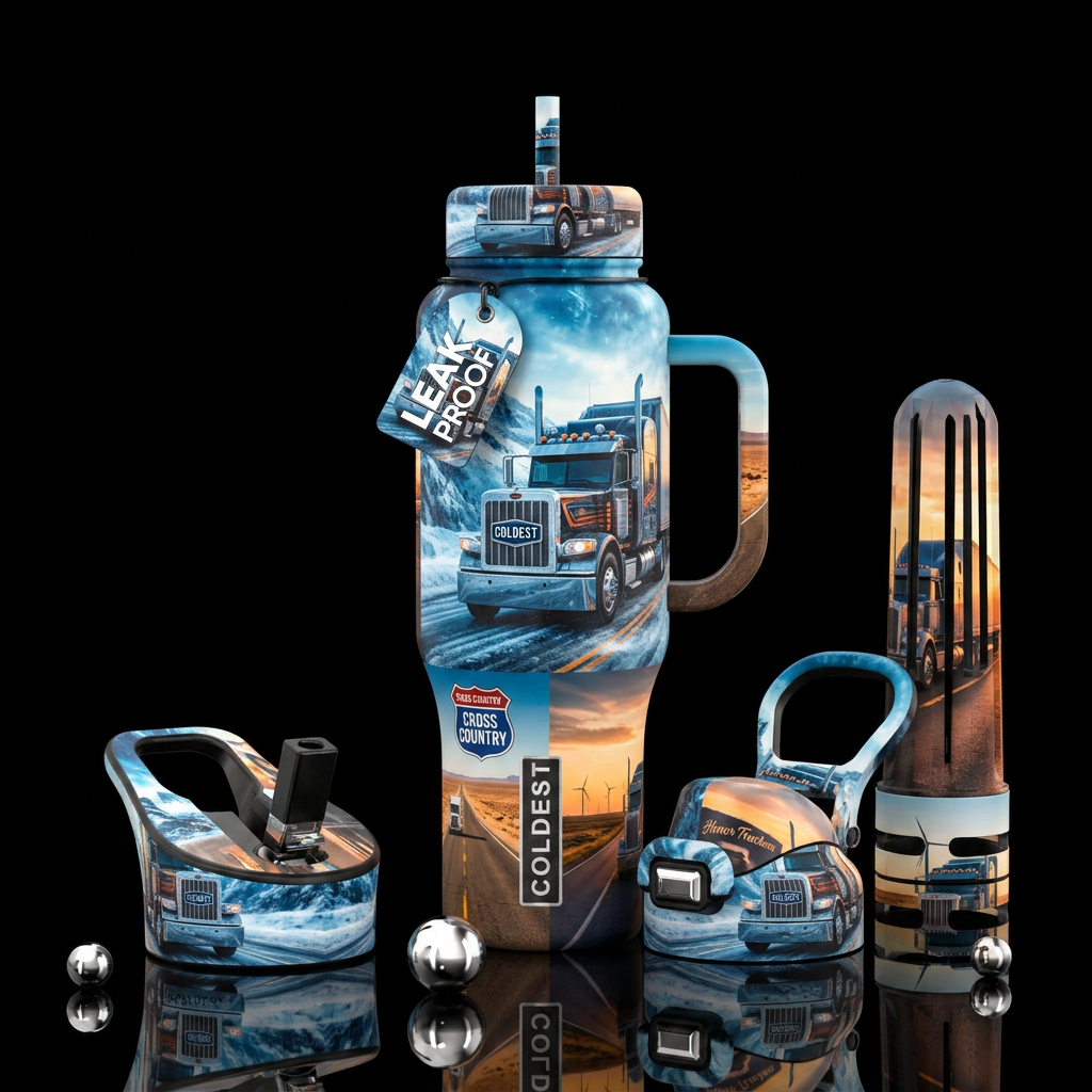 Cross country trucker water bottle design