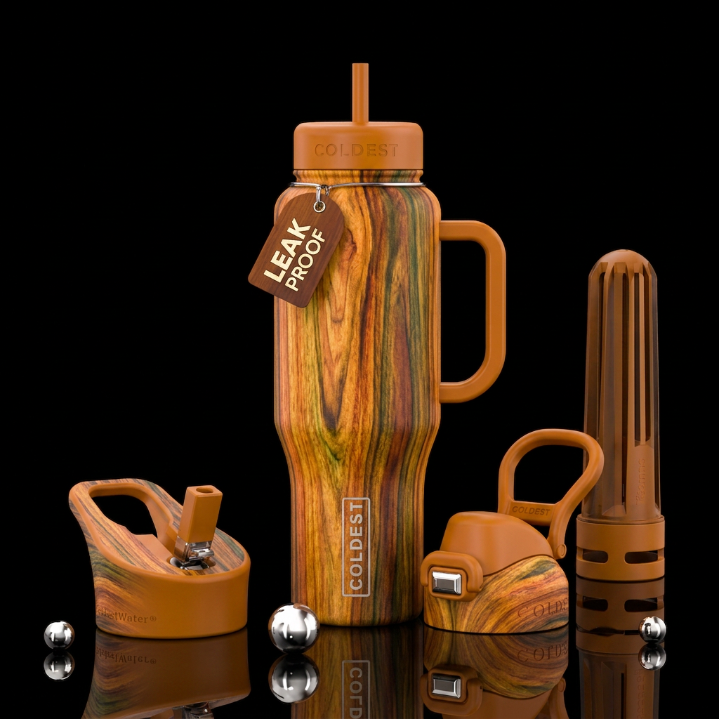 Wood water bottle design