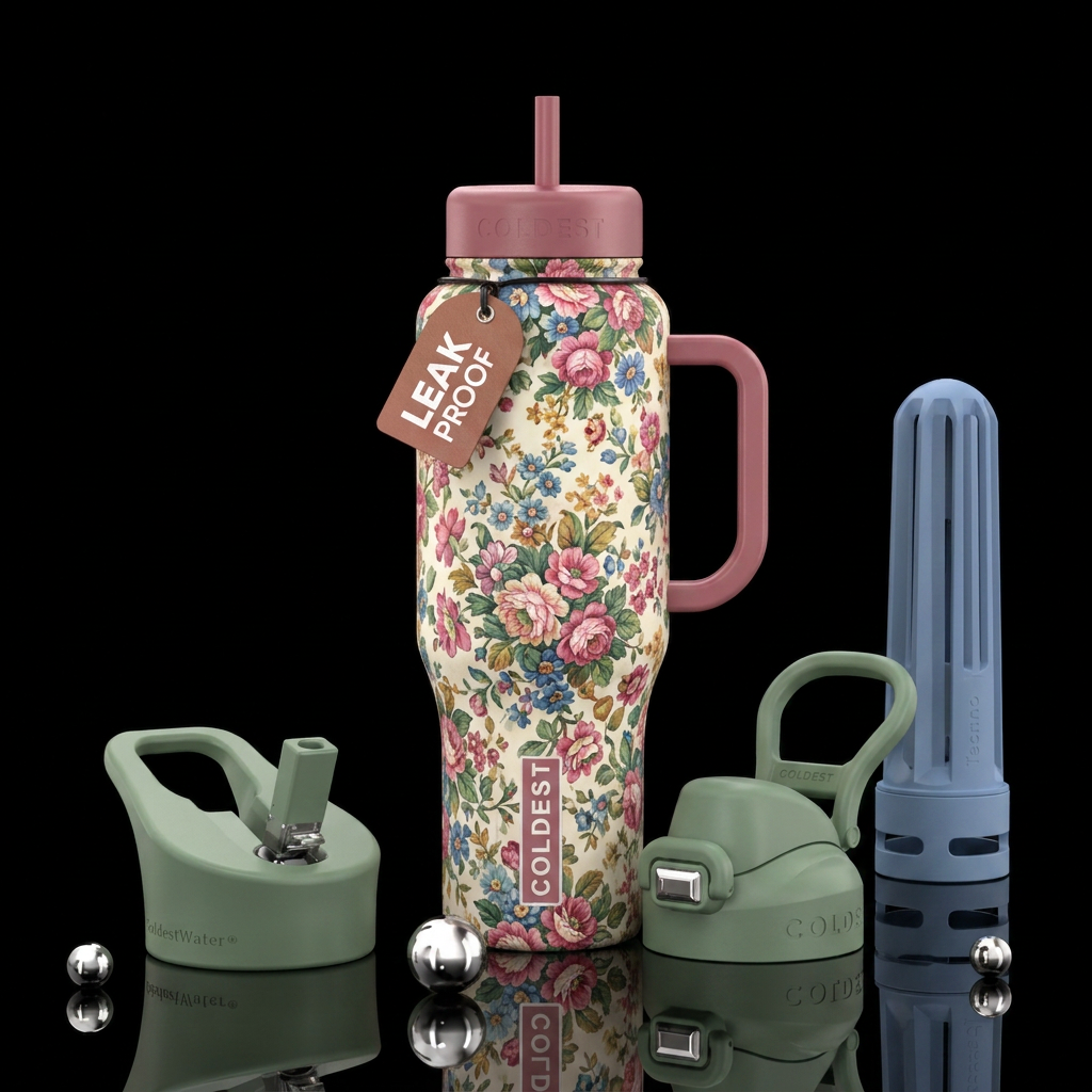 Floral water bottle design