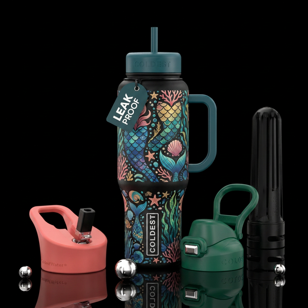Mermaid water bottle design