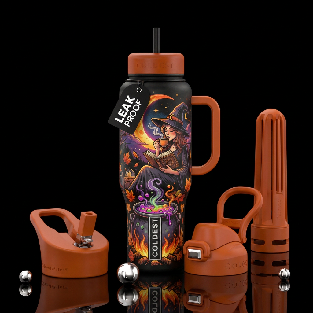 Coffee book witch water bottle design