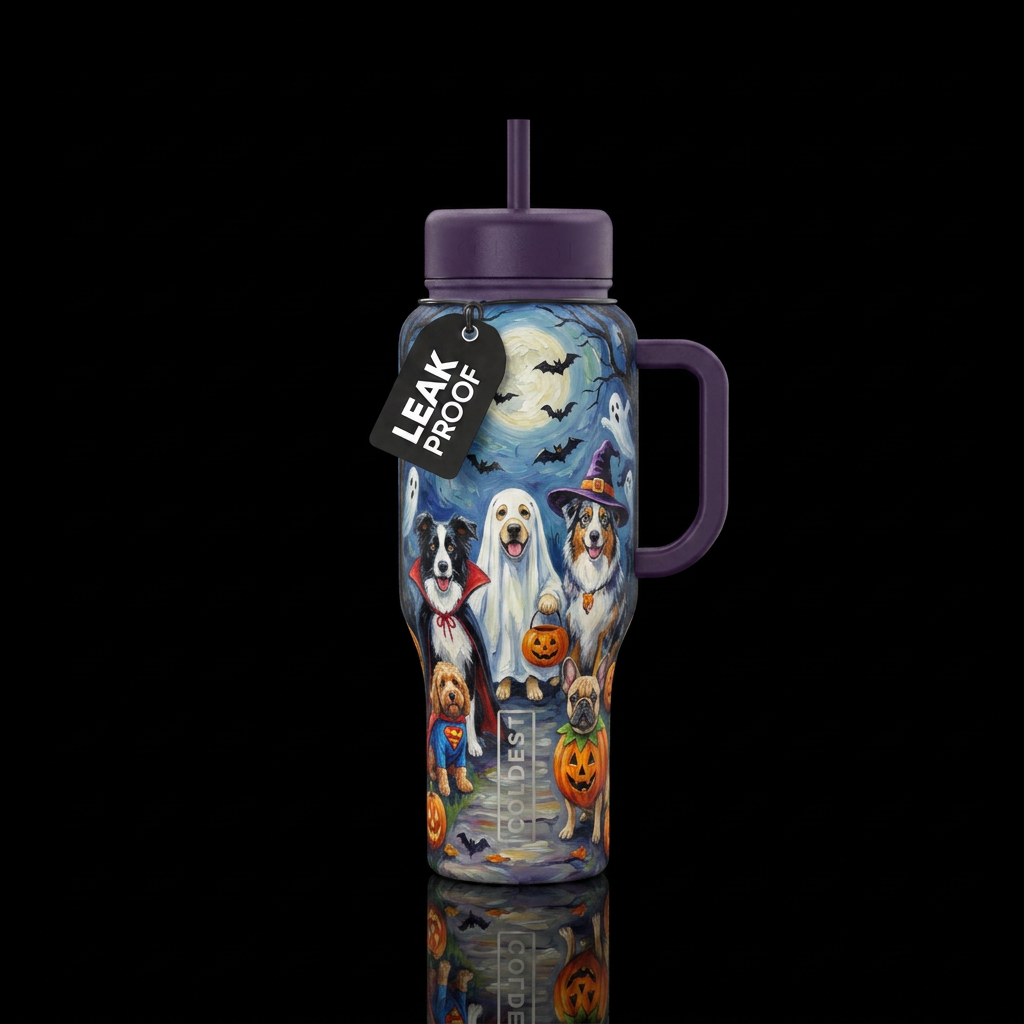 Tricks or treats water bottle design