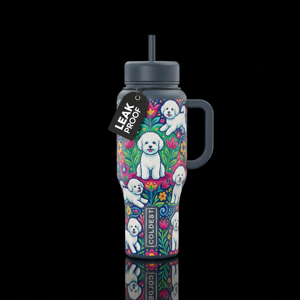 Bichon water bottle design