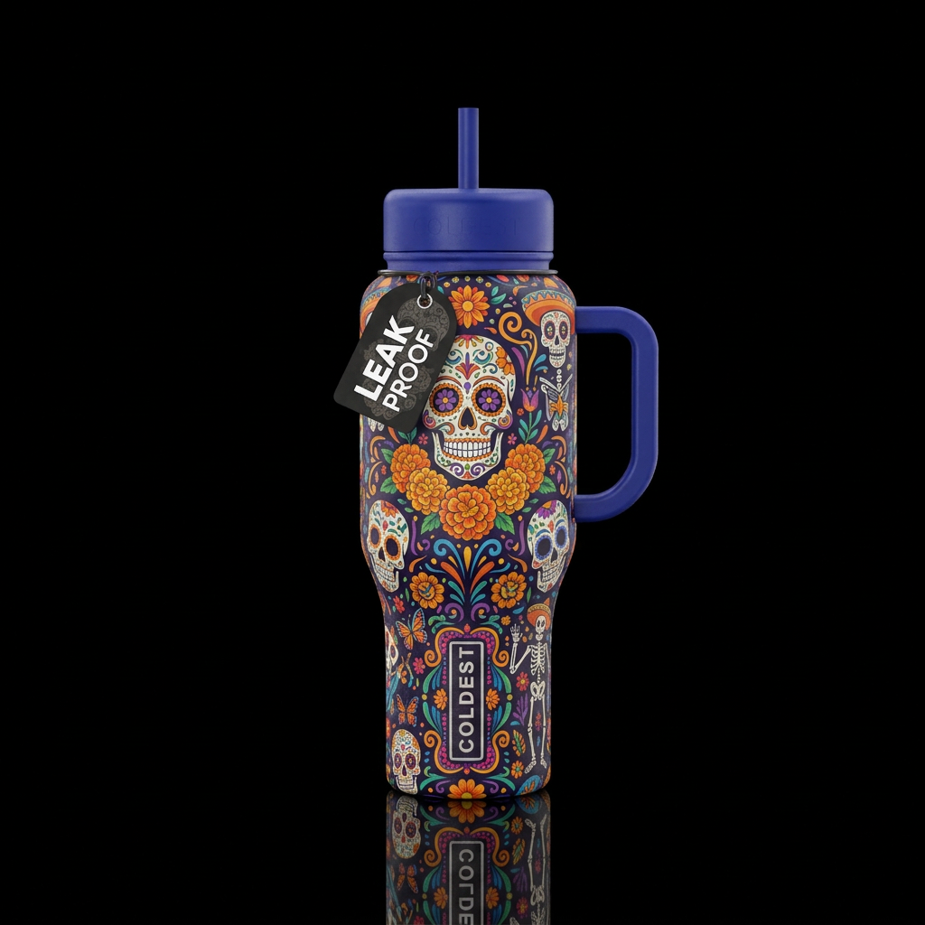 Day of the dead water bottle design