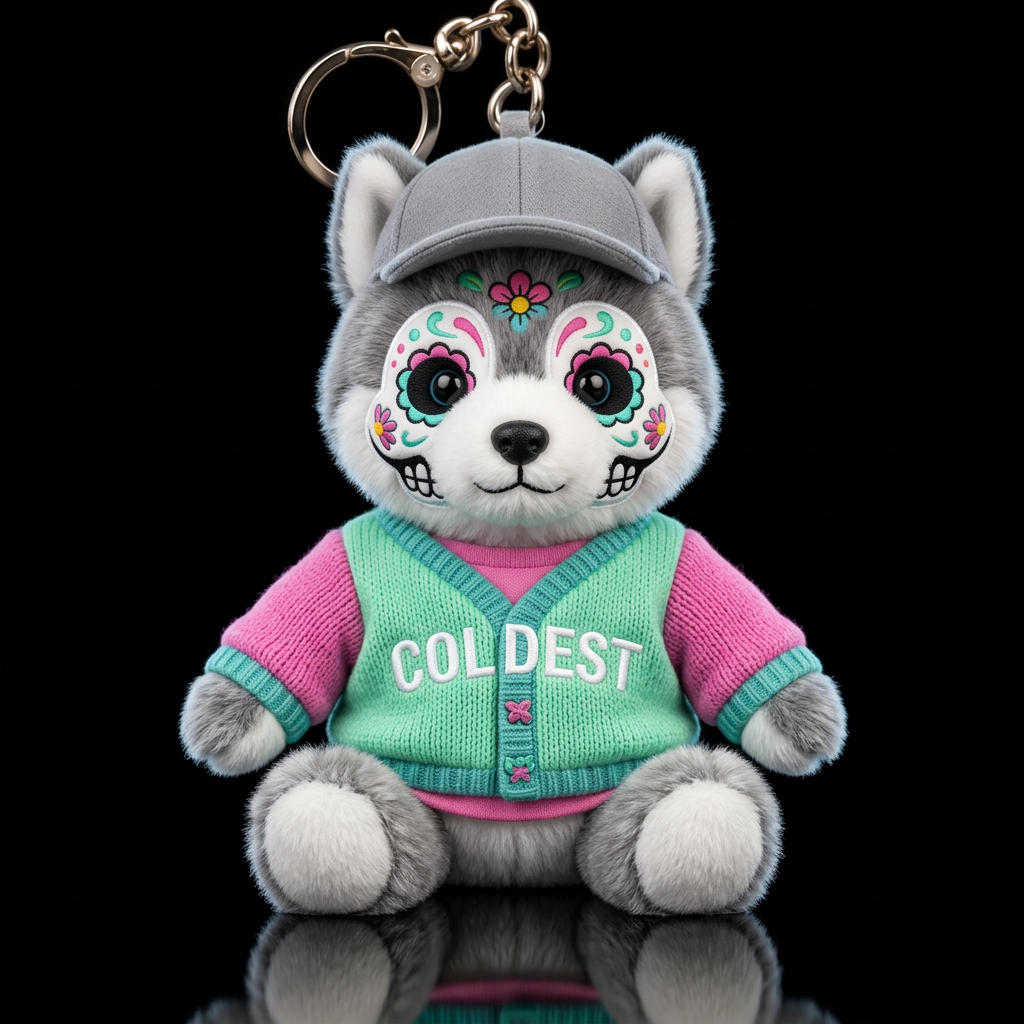 Dia de los mertos husky water bottle design