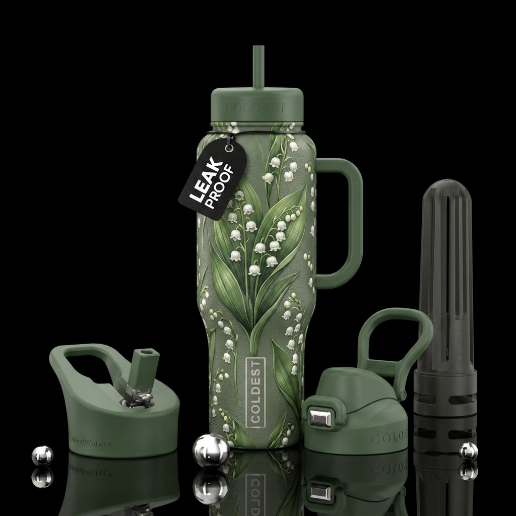 Lily of the valley water bottle design