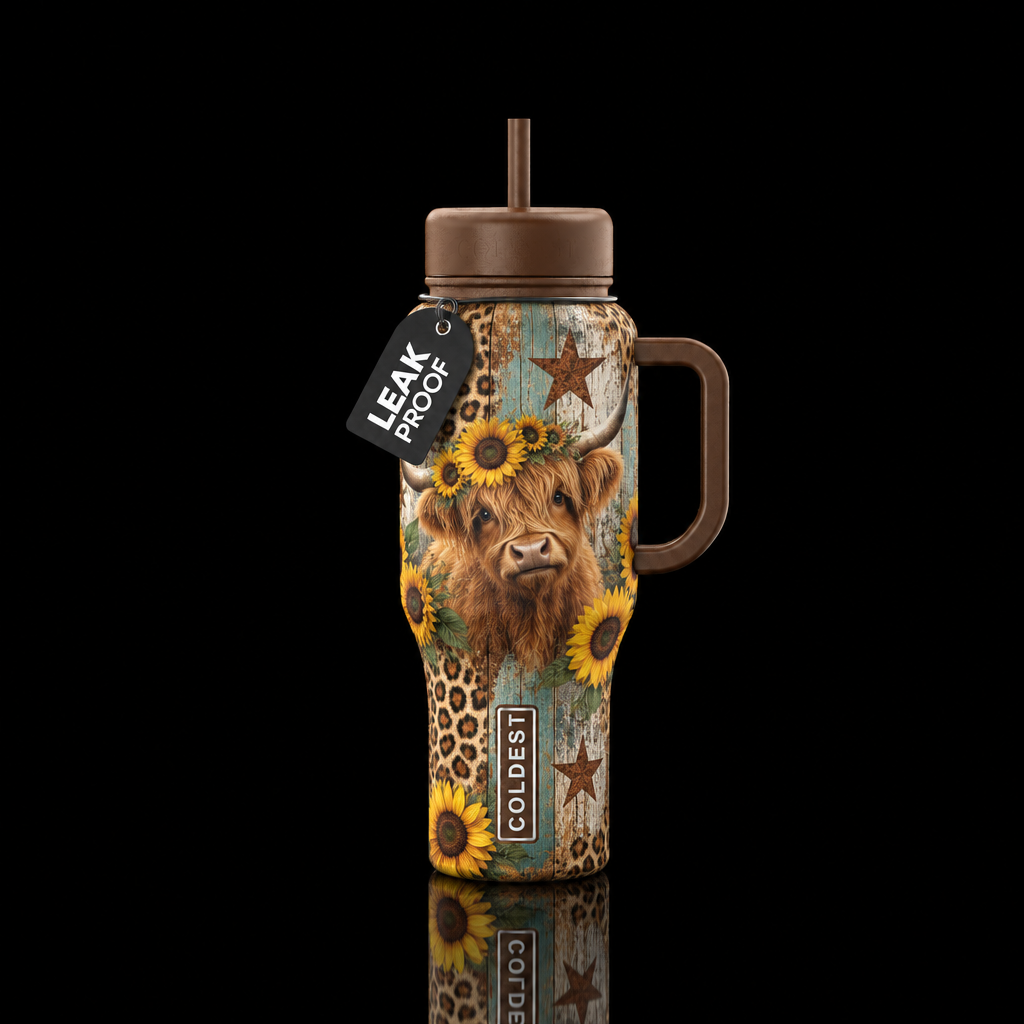 Moody in Leopard water bottle design