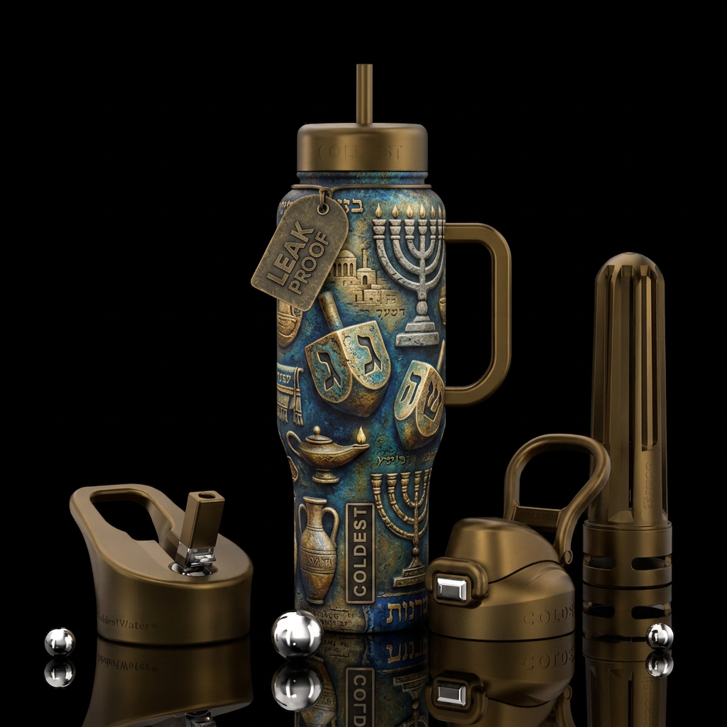 hanukkah, dradle,ancient times water bottle design