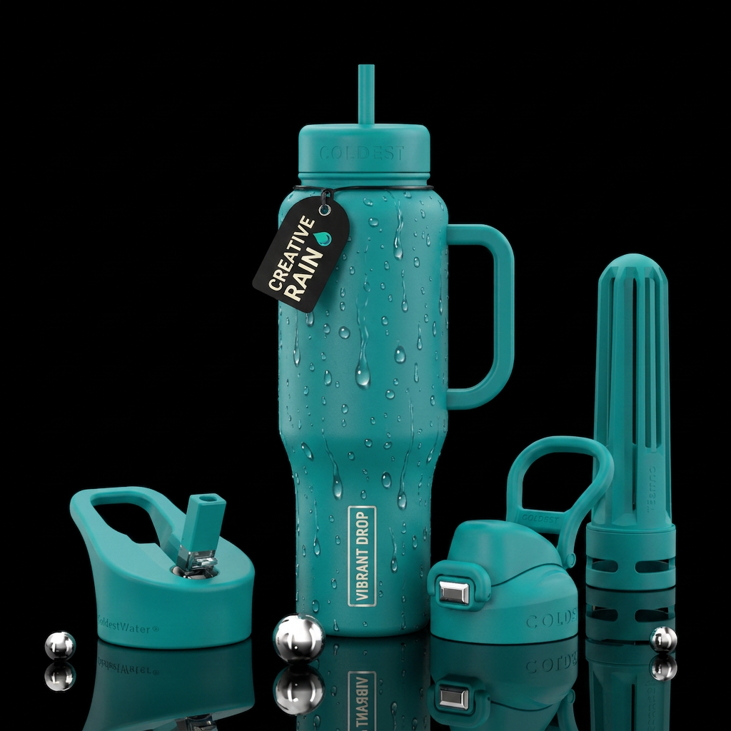 raindrops falling water bottle design