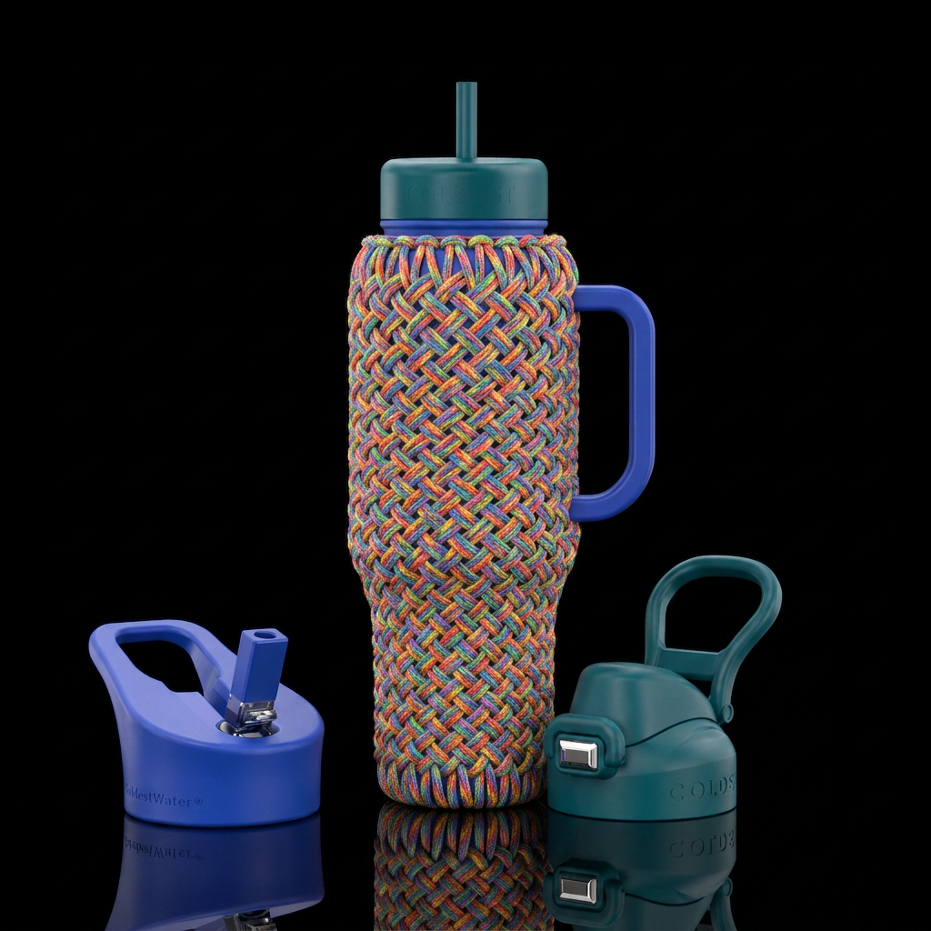 colorful paracords water bottle design