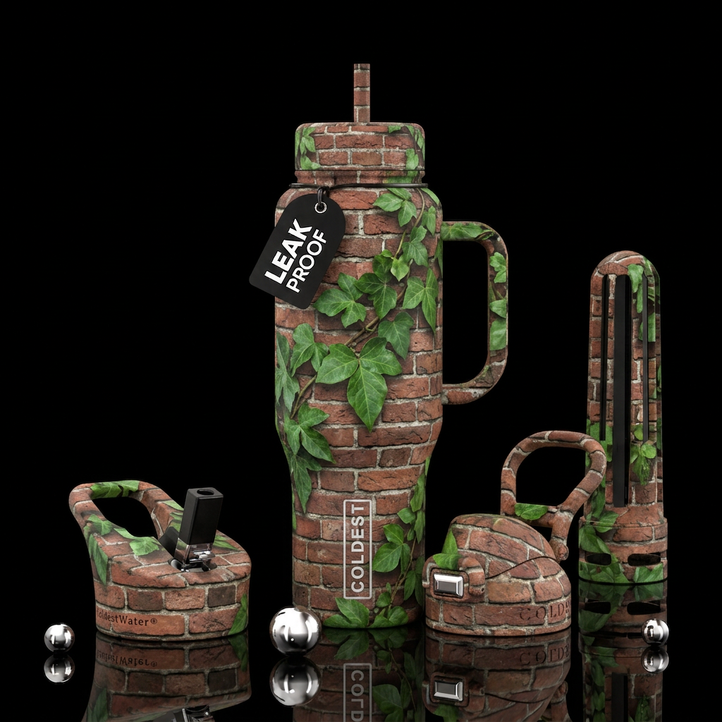 posion ivy vines wrapping, brink wall water bottle design