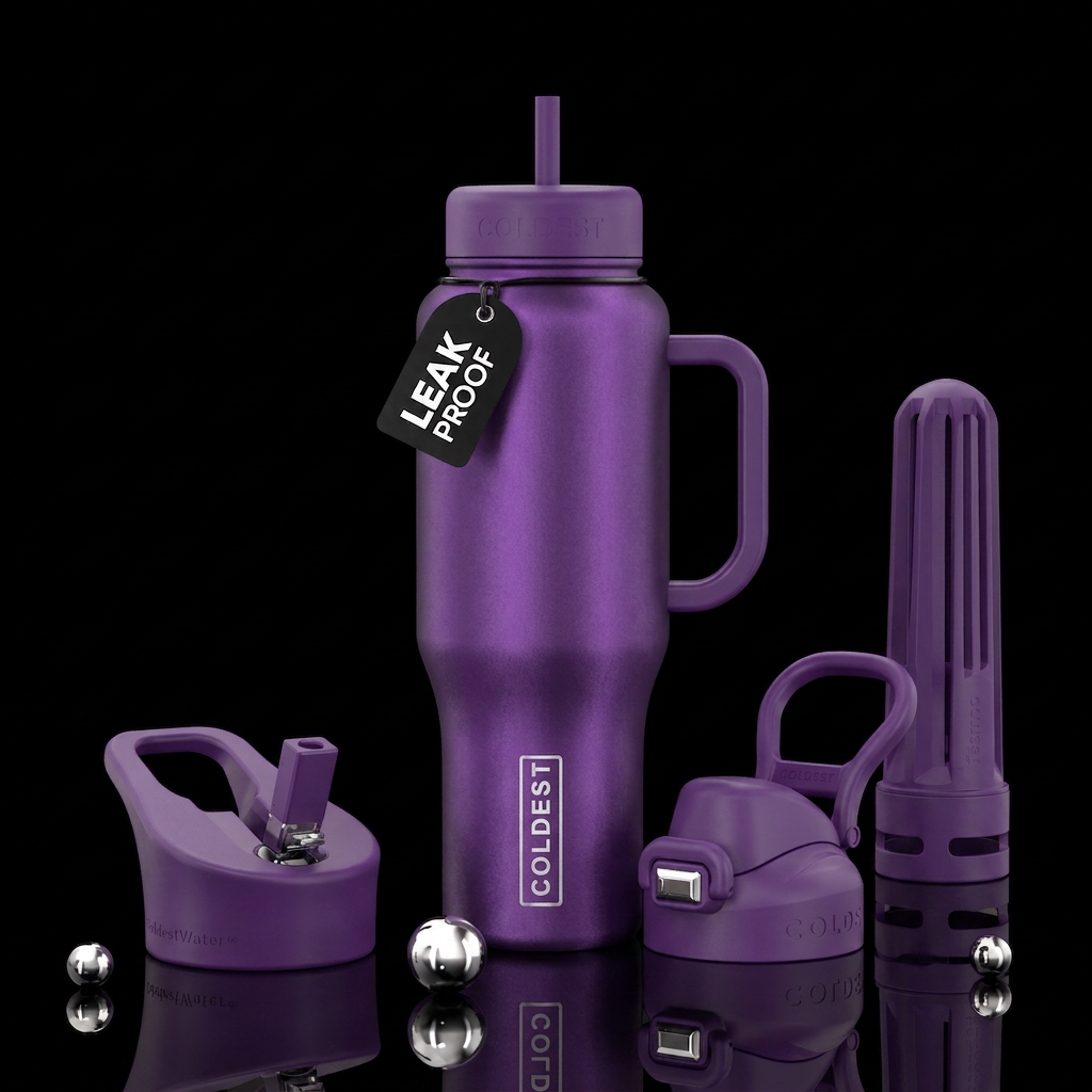 silk fabric color purple water bottle design