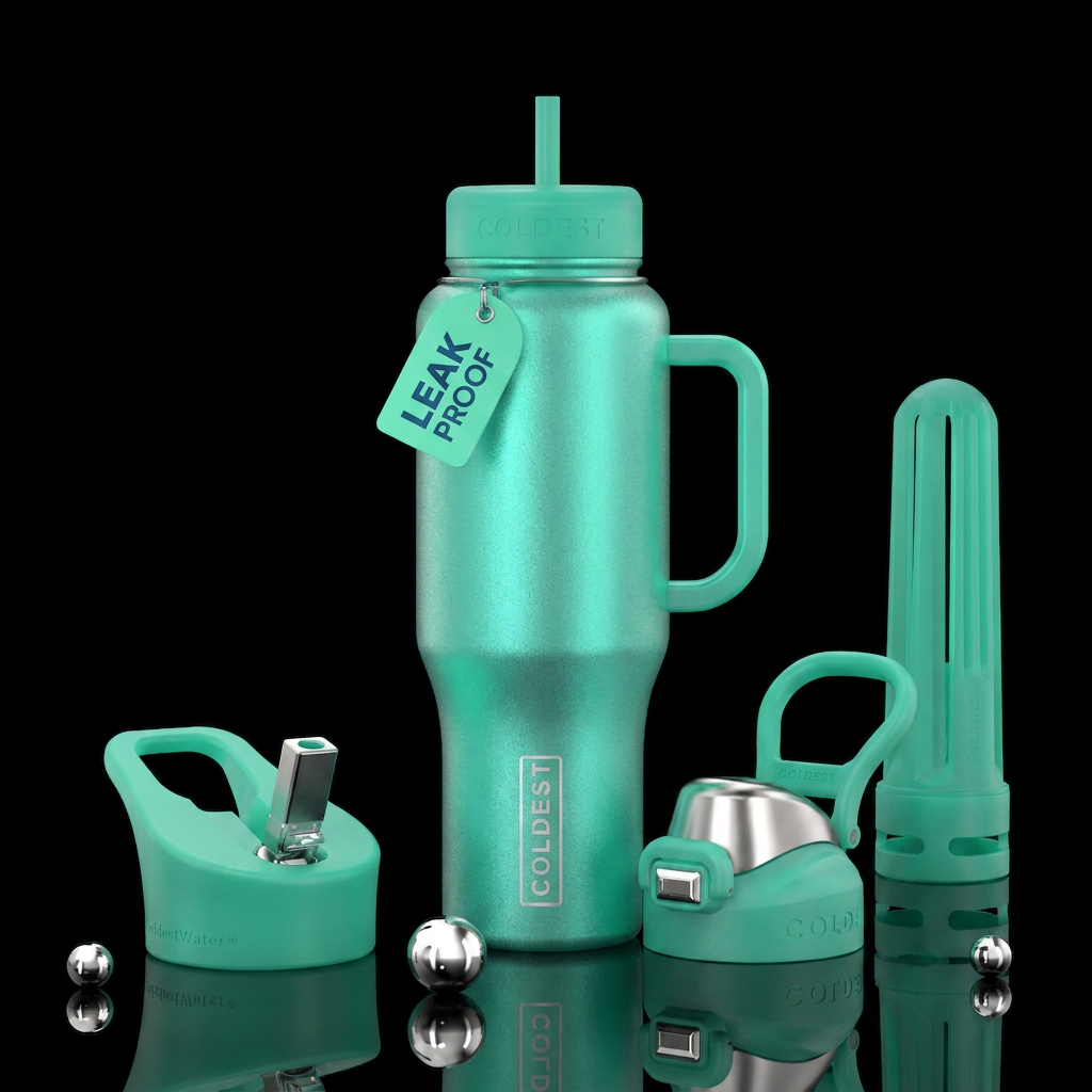 sea glass color water bottle design