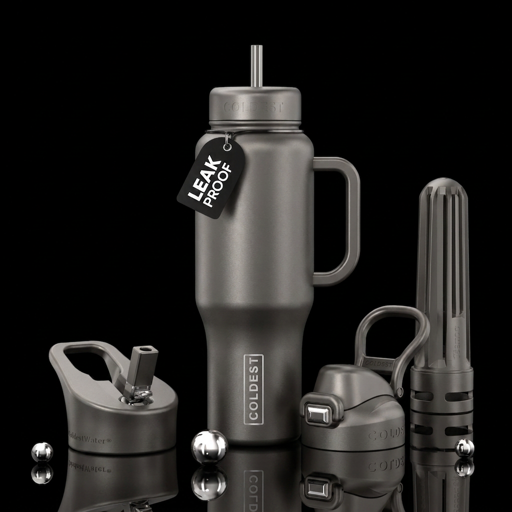 gunmetal color matte water bottle design