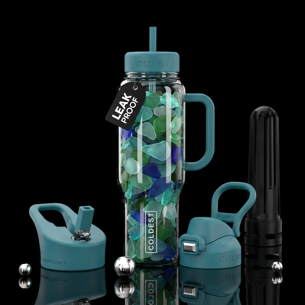 glass bottle seaglass in it water bottle design