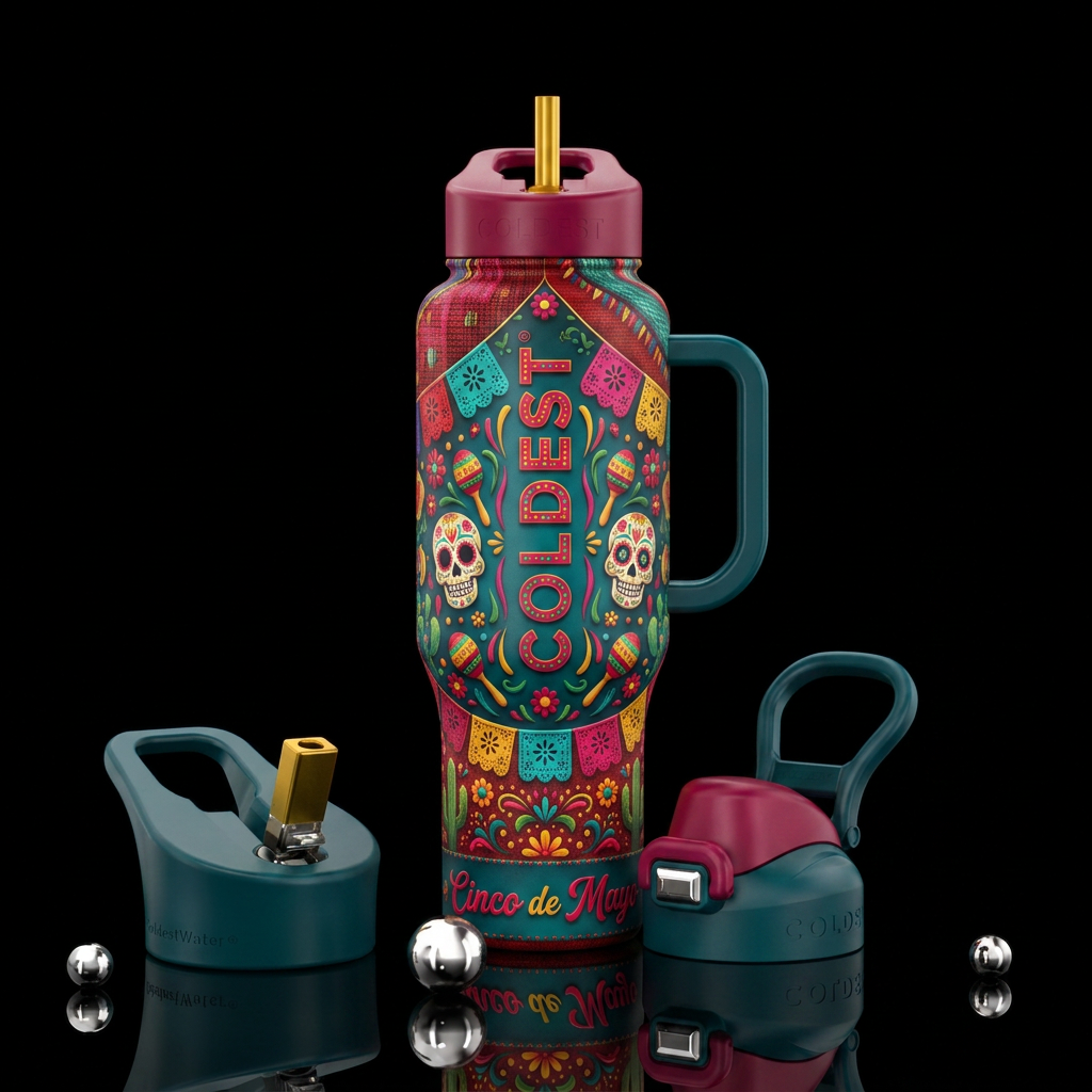 cinco de mayo water bottle design