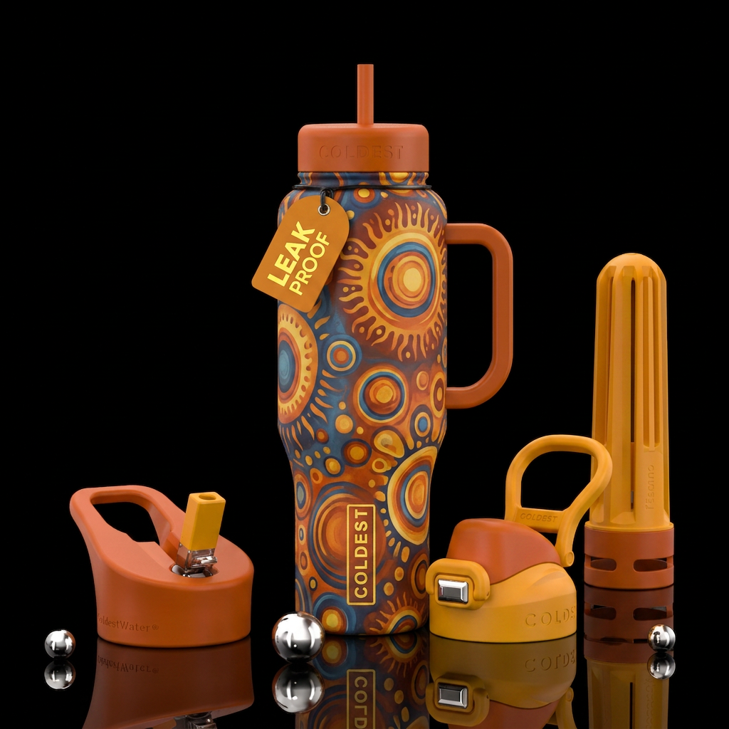 sun spots water bottle design