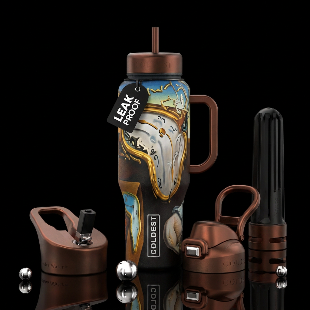 salvador dali clocks water bottle design