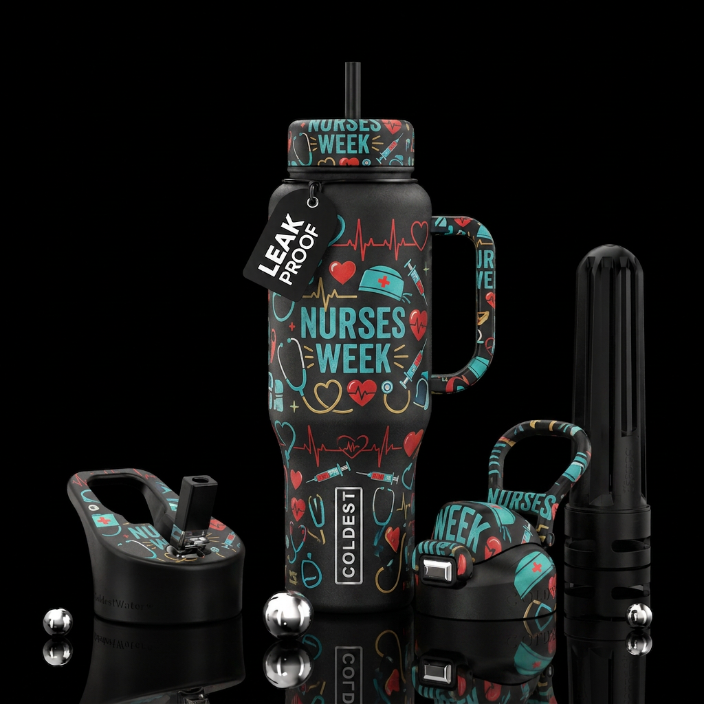 nurses week water bottle design