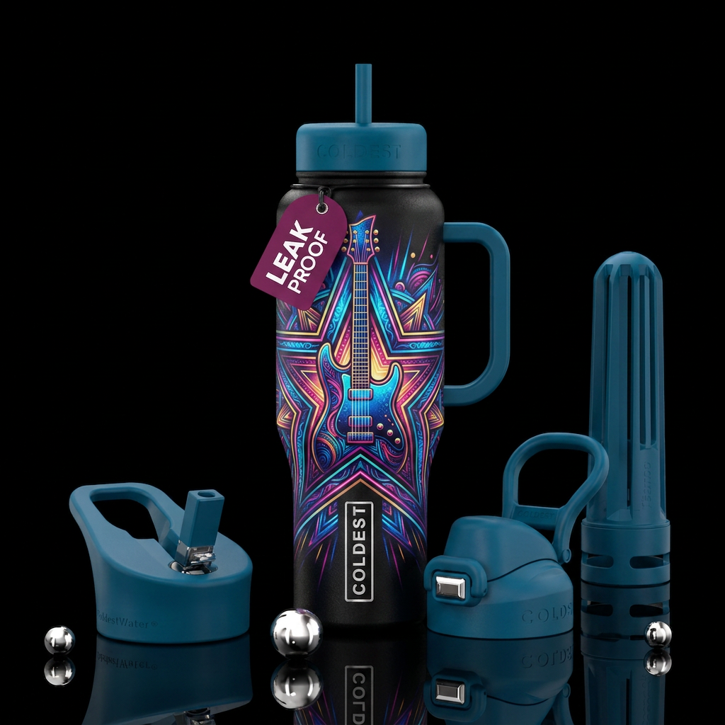 guitar star water bottle design