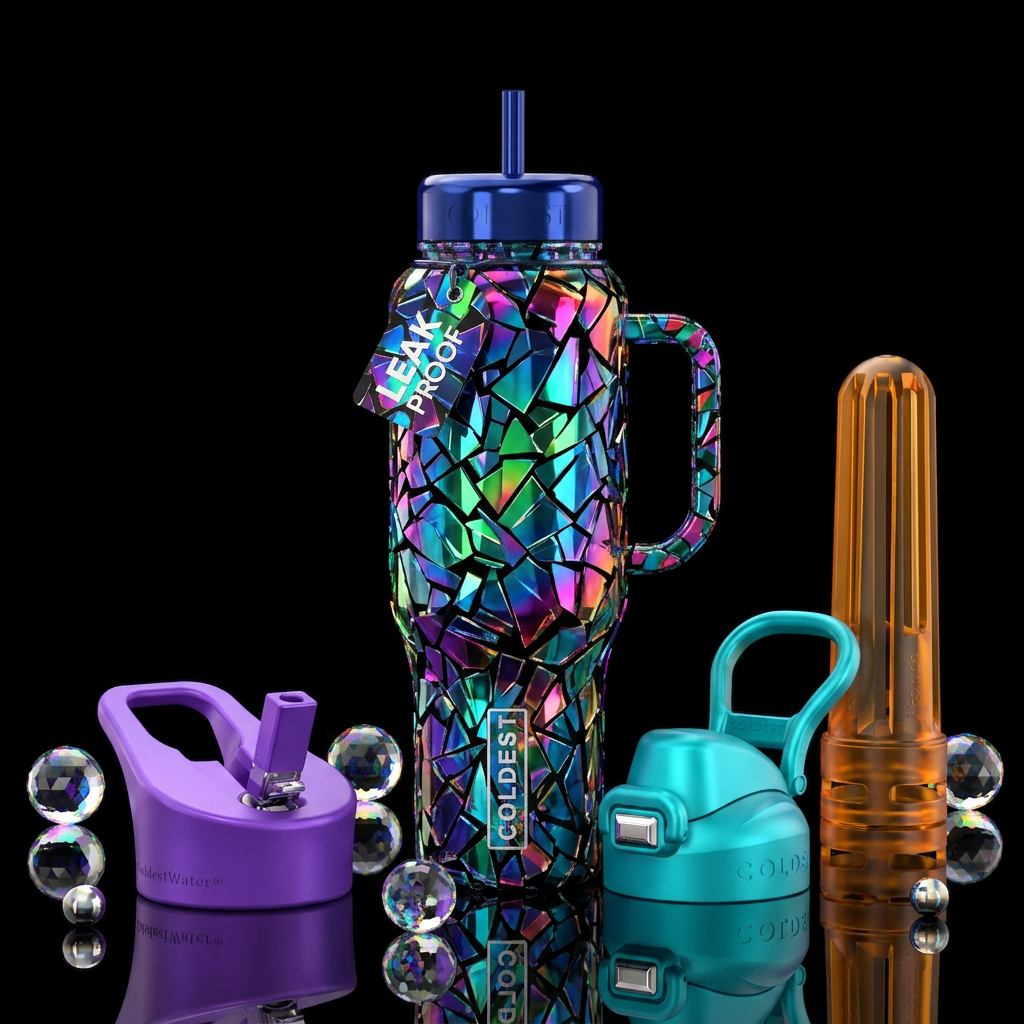 glass shards water bottle design