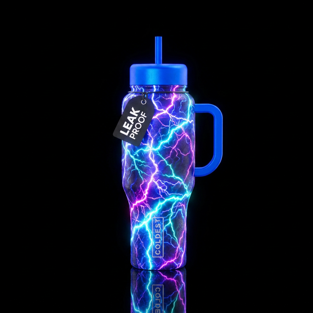 glowy lighting balts water bottle design