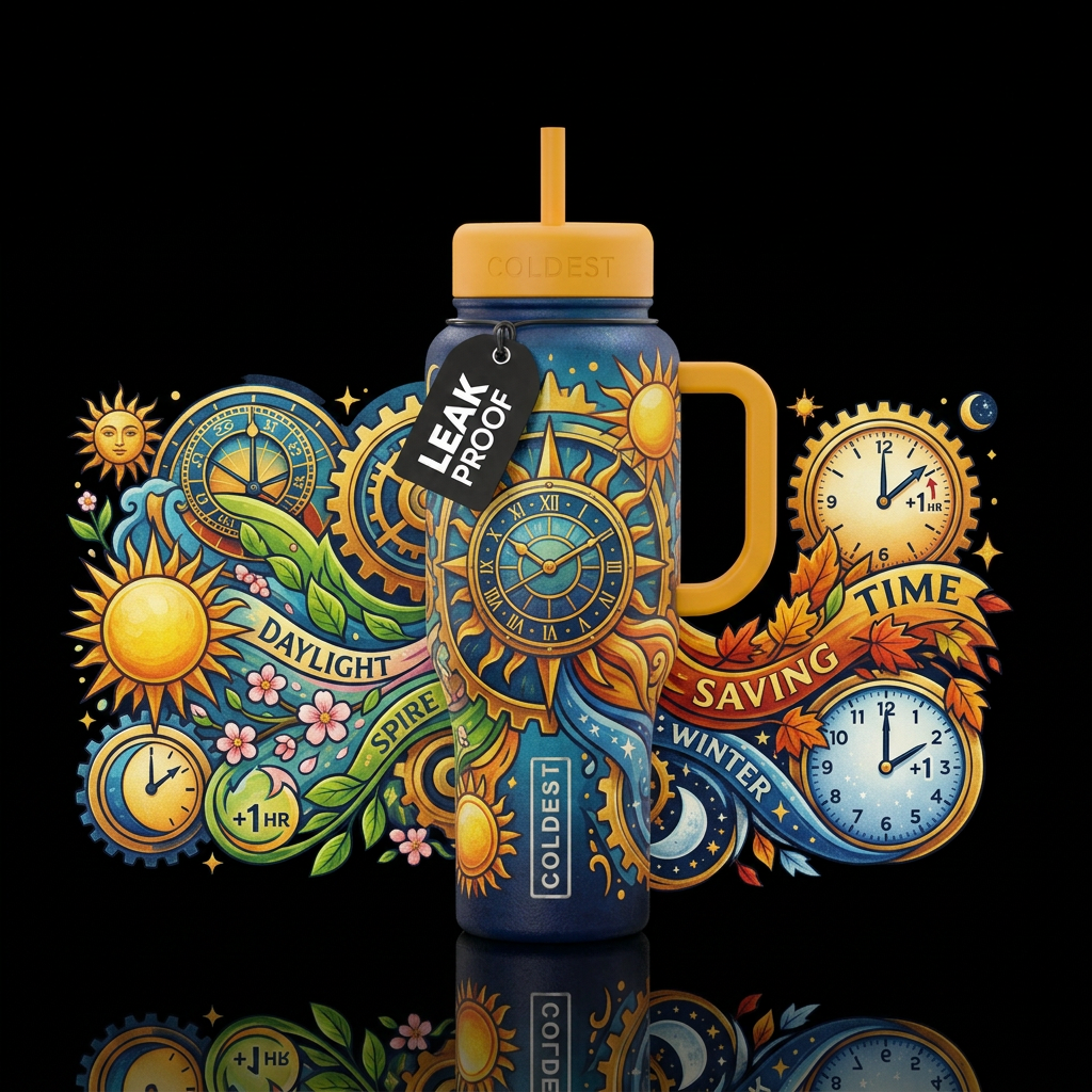 daylight saving time water bottle design